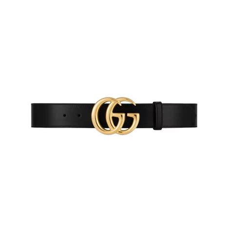 Gucci GG Marmont Belt Shiny Buckle 1.5 Width Black